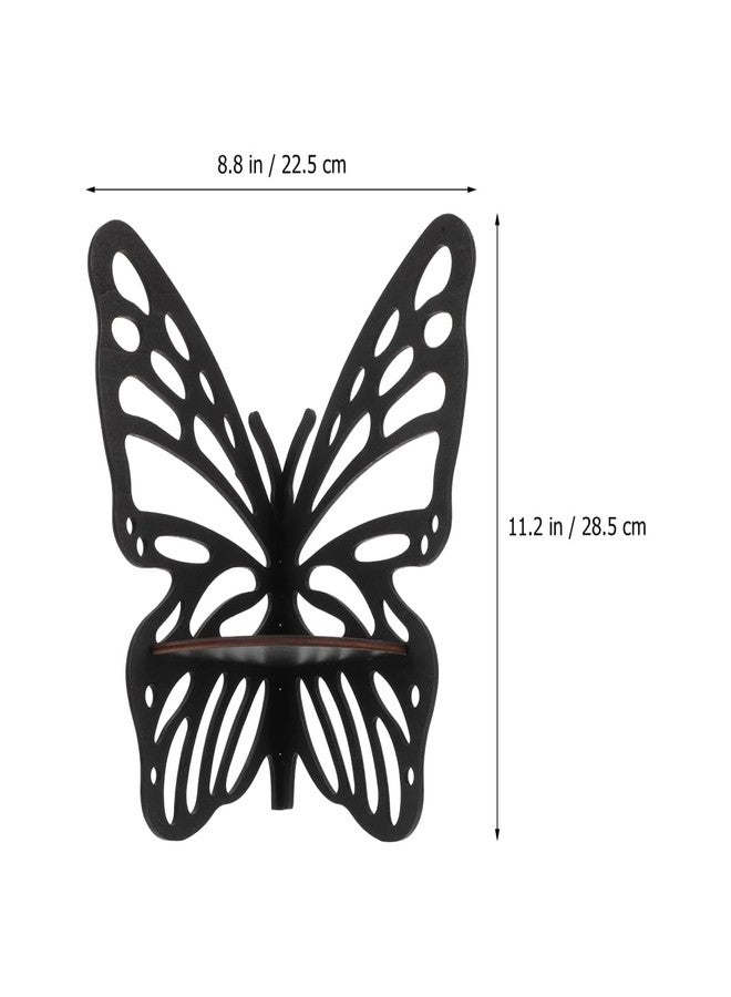 HOOTNEE Butterfly Wall Shelf Wooden Floating Corner Bookshelf for Crystal Display Figurine Storage and Home Decor - Image 3